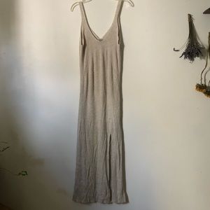 light brown/cream knit slip dress